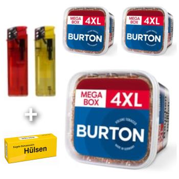 3 x Burton Tabak Blau á 250g + Hülsen nach Wahl