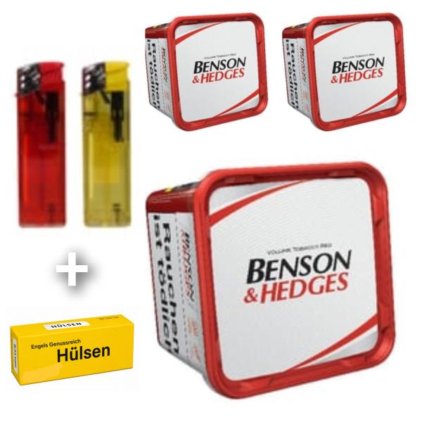 3 x Benson & Hedges Volumen Tabak á 315g + Hülsen nach Wahl