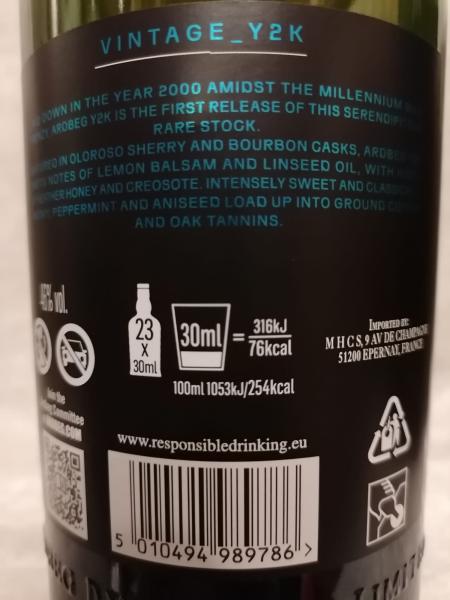 Ardbeg 2000 23 Jahre 46% Vintage Y2K