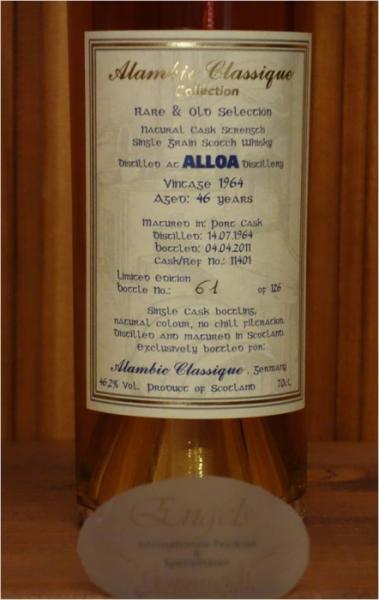 Alambic Classique - Rare + Old Alloa 46J 46.2%