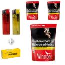 3 x Winston Volumen Tabak Rot á 185g + Hülsen nach Wahl