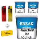 3 x Break Volumen Tabak Blau á 185g + Hülsen nach Wahl