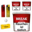 3 x Break Volumen Tabak Rot á 185g + Hülsen nach Wahl